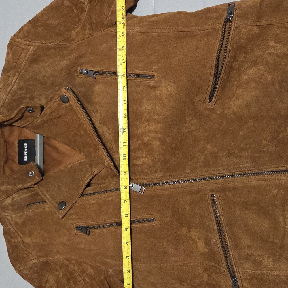 Brown Suede Jacket Express Medium - image 7